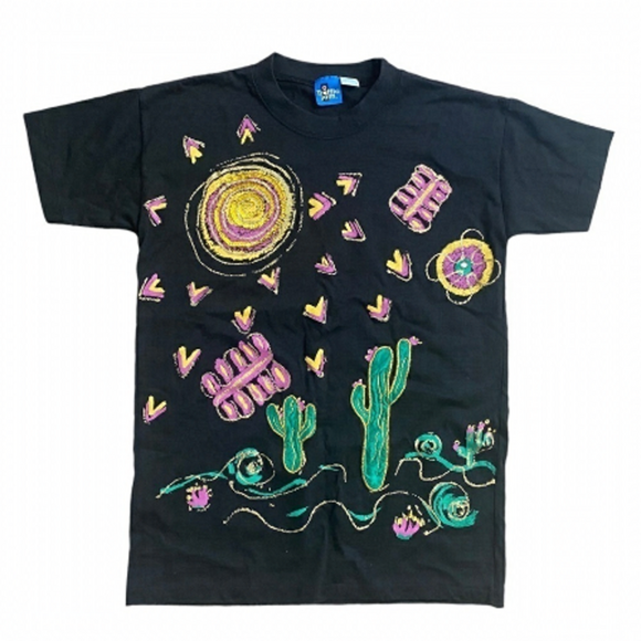 Vintage T-Shirt Traffic Jam Graphic Print Sequin Bright Spring Festival Concert - Picture 1 of 12